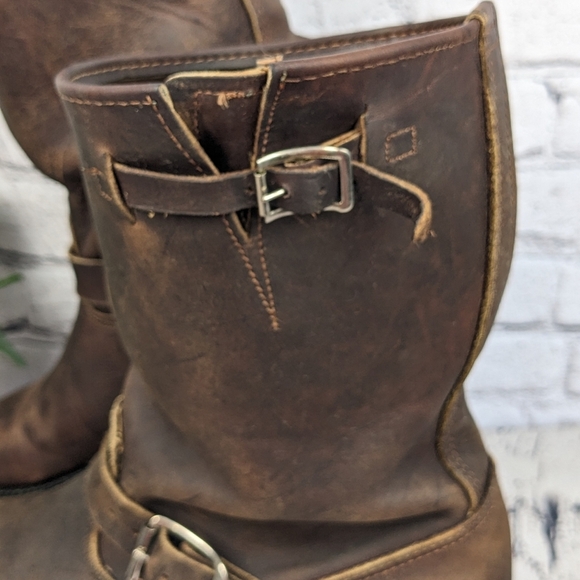 Frye Engineer 9.5M D full grain brown leather boots, USA made - Picture 9 of 15